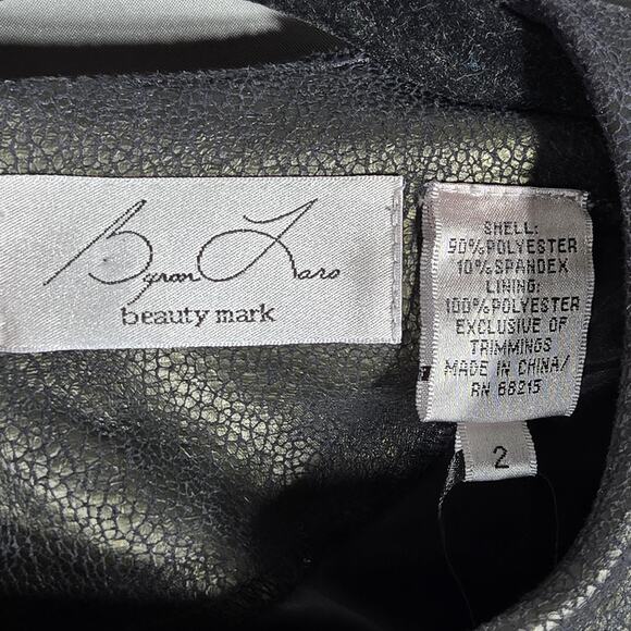 Byron Lars Beauty Mark Black Faux Leather Dress 2 NWT Sculpted Sheath - Picture 4 of 10